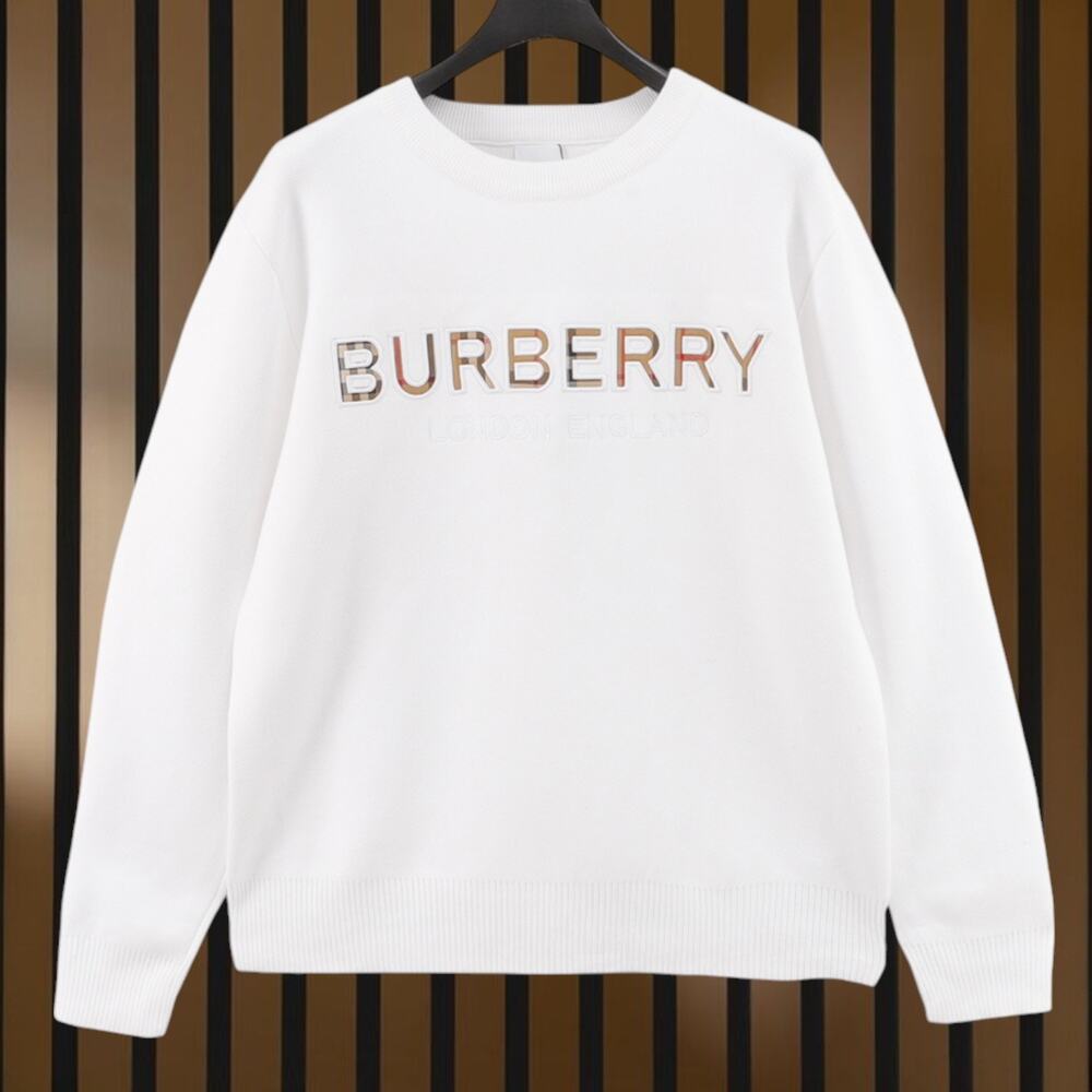 Burberr Men's White Sweatshirt